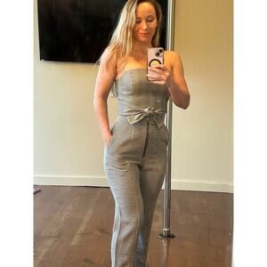 C/MEO Collective "We Woke Up" Plaid Strapless Top - Small